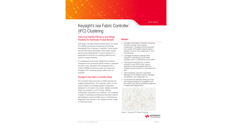 Keysight's Ixia Fabric Controller (IFC) Clustering